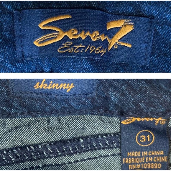 Seven7 Dark Wash Houndstooth Skinny Jeans 31 - Picture 5 of 7